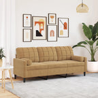Canapé moderne avec oreillers décoratifs en velours - Modèle Milan