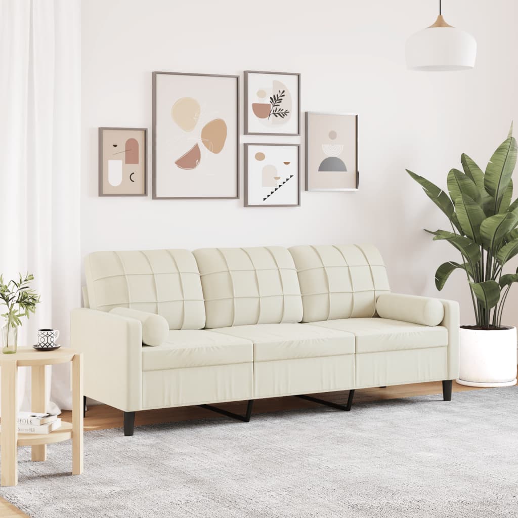 Canapé moderne avec oreillers décoratifs en velours - Modèle Milan