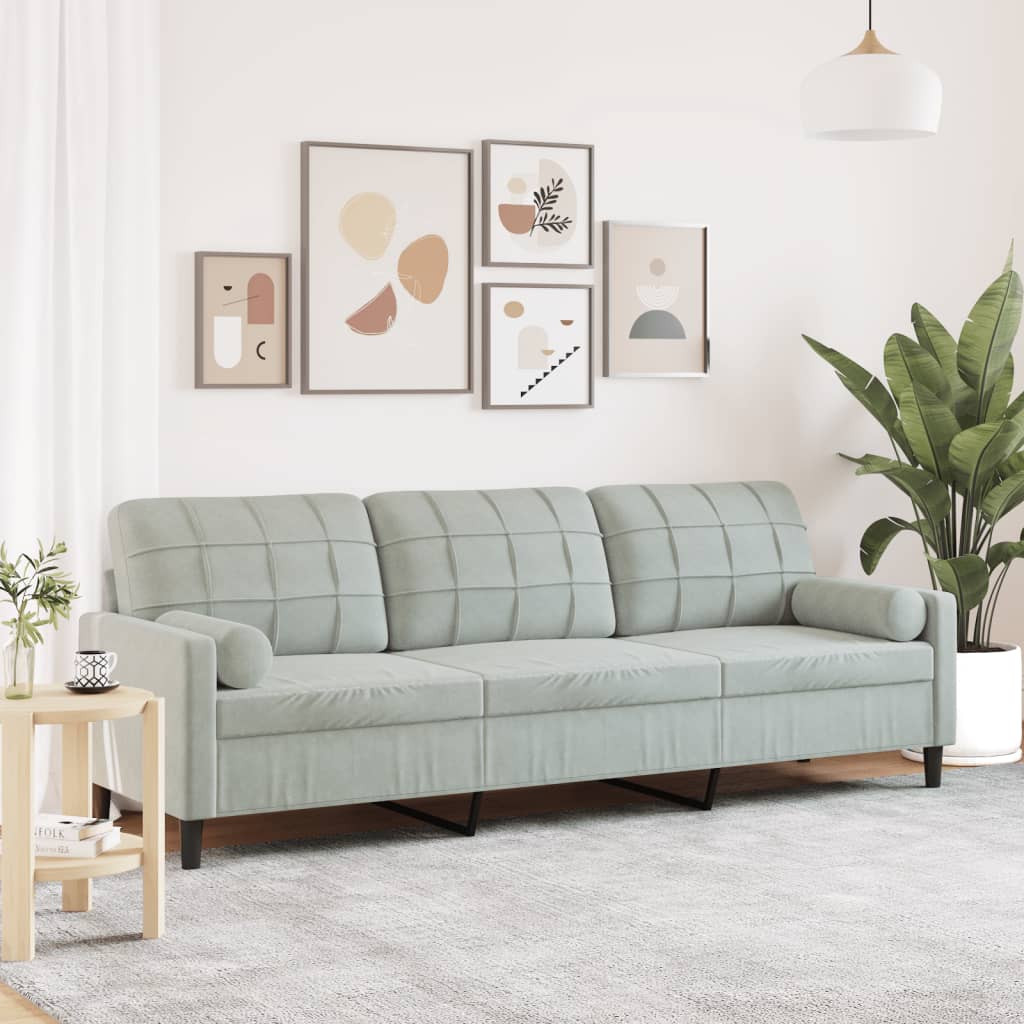 Canapé moderne avec oreillers décoratifs en velours - Modèle Milan