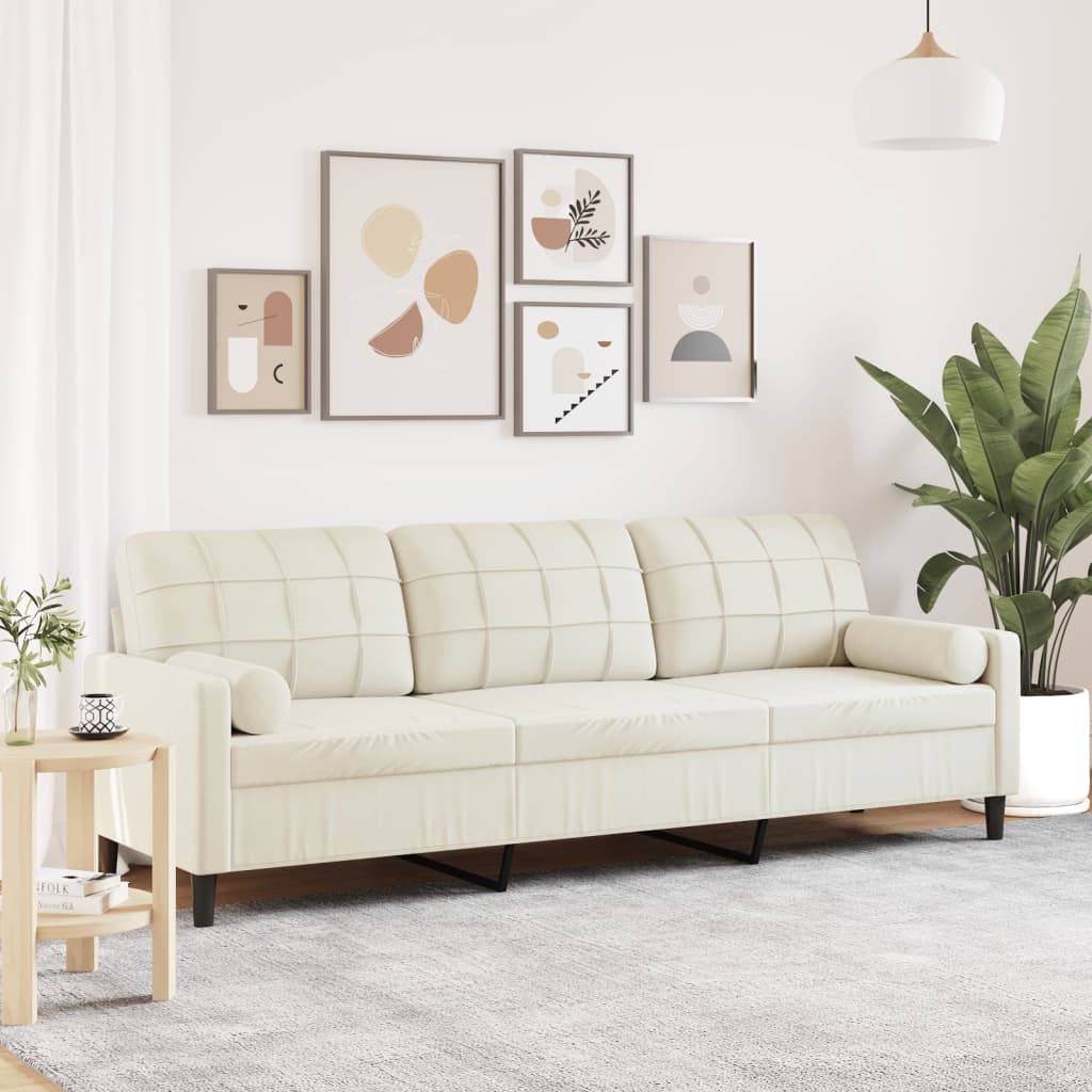 Canapé moderne avec oreillers décoratifs en velours - Modèle Milan