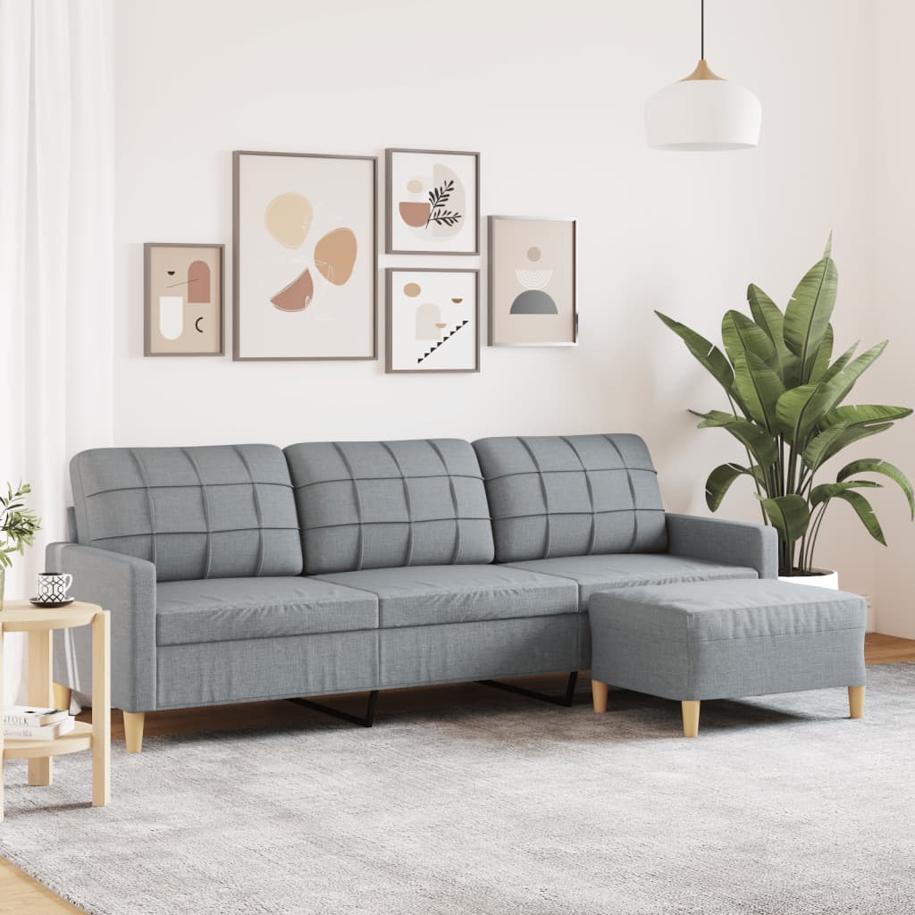 Canapé moderne avec repose-pieds en tissu - Modèle Lucas