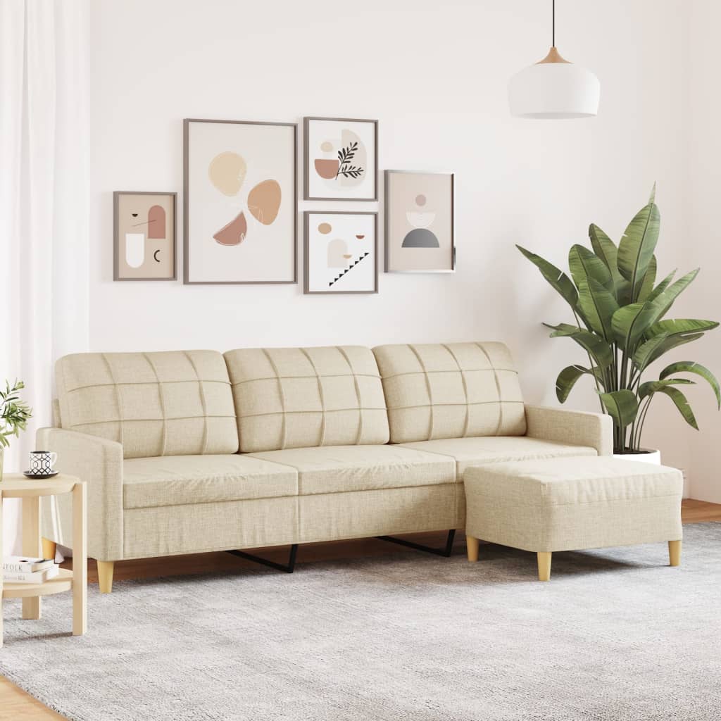 Canapé moderne avec repose-pieds en tissu - Modèle Lucas