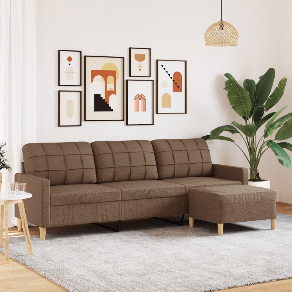 Canapé moderne avec repose-pieds en tissu - Modèle Lucas