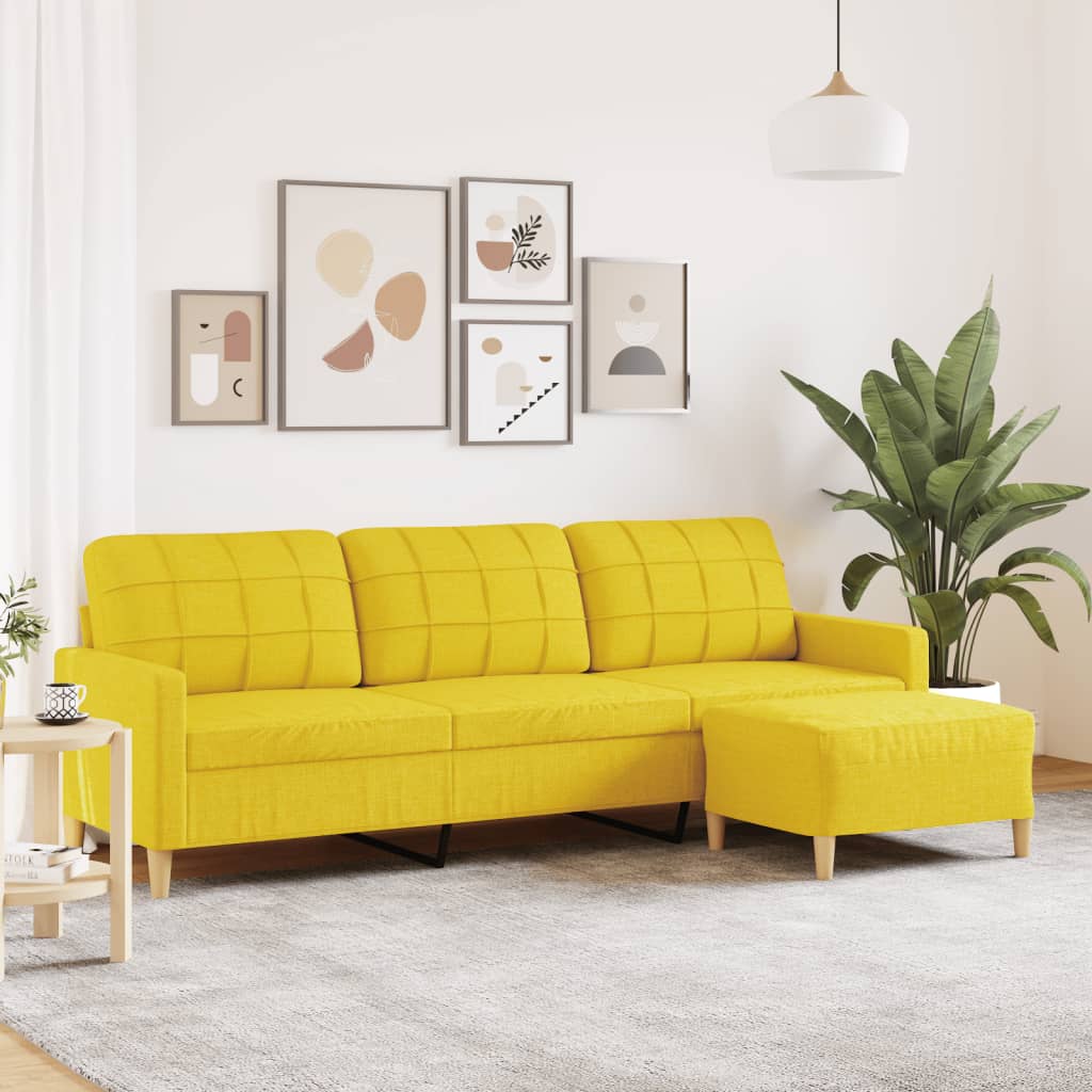 Canapé moderne avec repose-pieds en tissu - Modèle Lucas