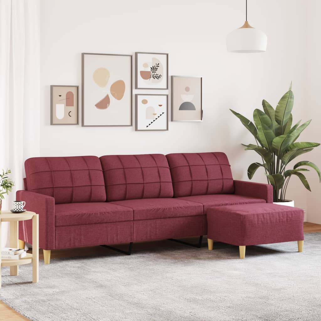 Canapé moderne avec repose-pieds en tissu - Modèle Lucas