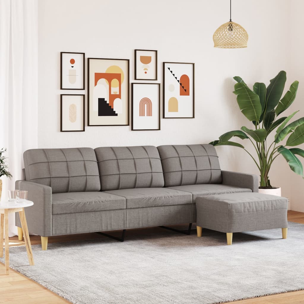 Canapé moderne avec repose-pieds en tissu - Modèle Lucas