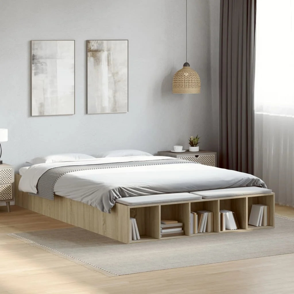 Lit coffre en bois avec rangement - Modèle Anna