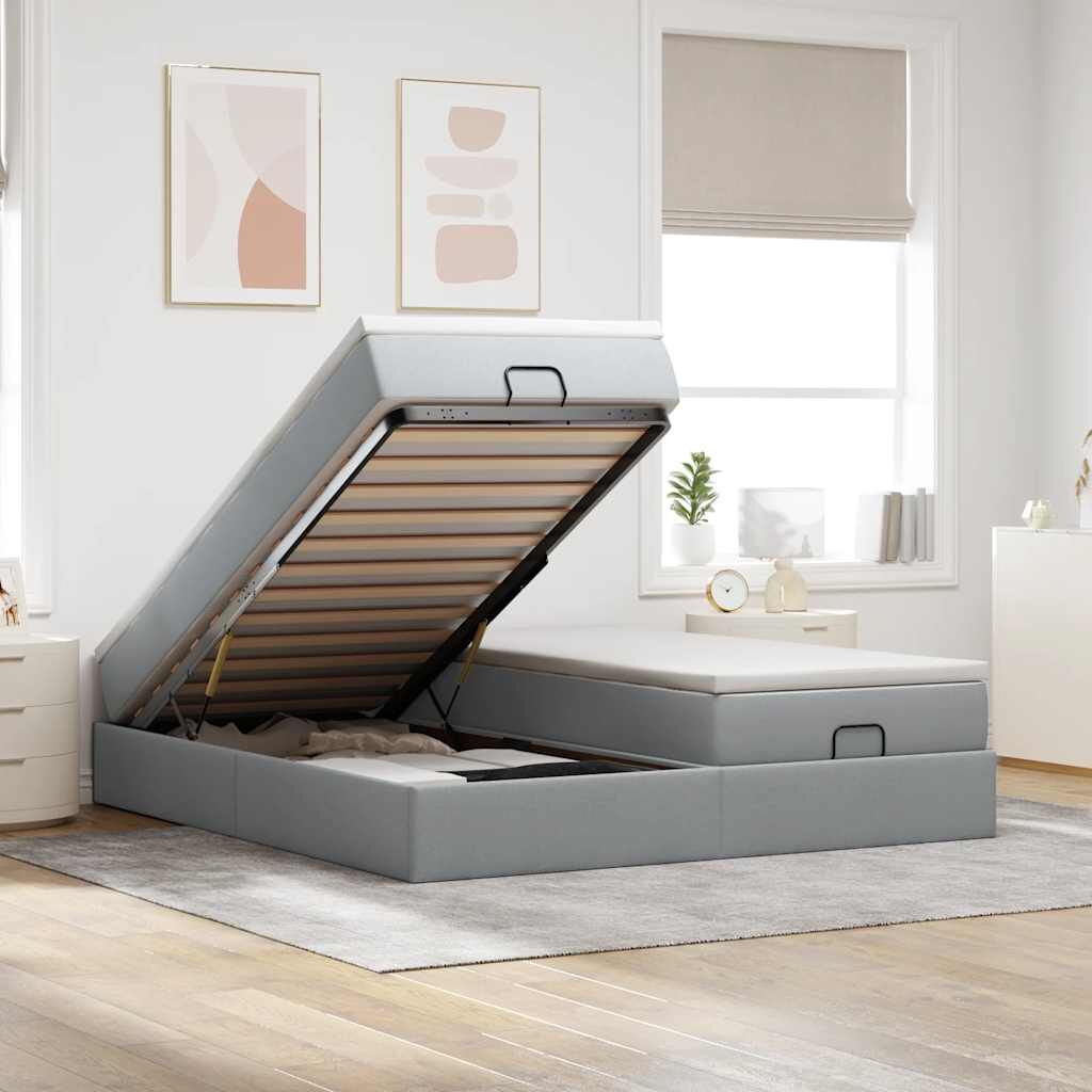Lit coffre ottoman avec matelas - surmatelas - Modèle Amélia