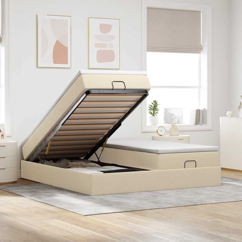 Lit coffre ottoman avec matelas - surmatelas - Modèle Amélia