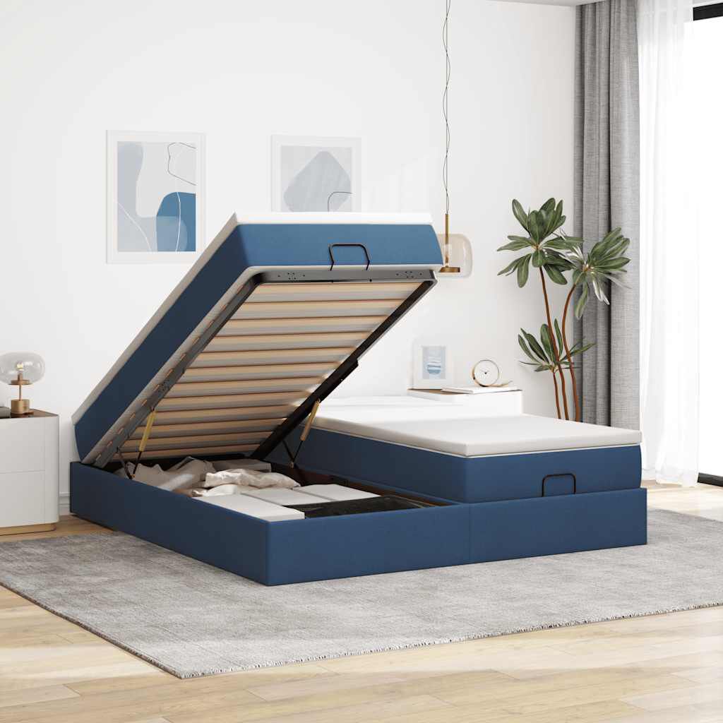 Lit coffre ottoman avec matelas - surmatelas - Modèle Amélia