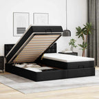 Lit coffre ottoman à LED avce matelas - surmatelas - tête de lit - Modèle Céleste