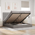 Lit coffre ottoman avec matelas - surmatelas - tête de lit XL - Modèle Eléonore