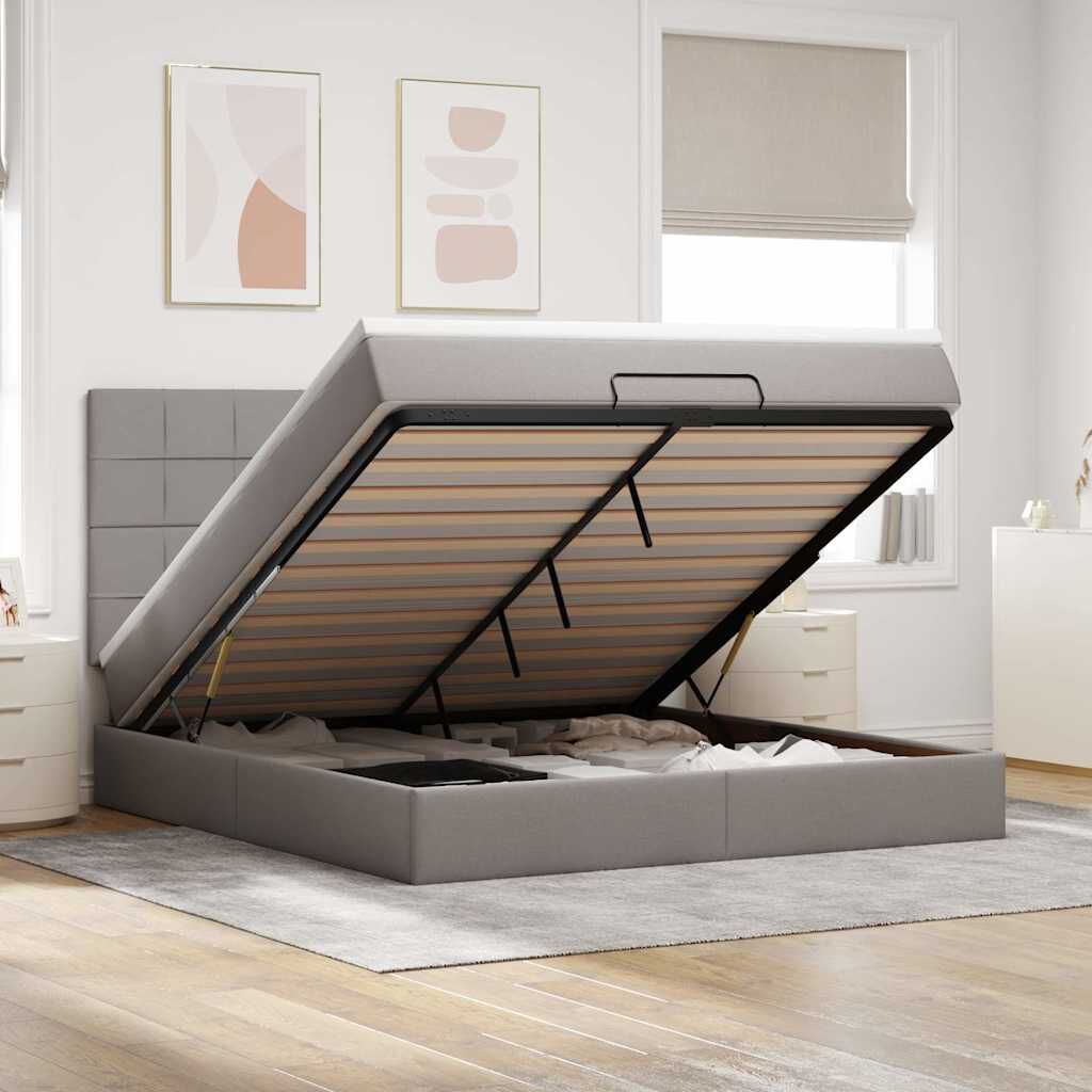 Lit coffre ottoman avec matelas - surmatelas - tête de lit XL - Modèle Eléonore