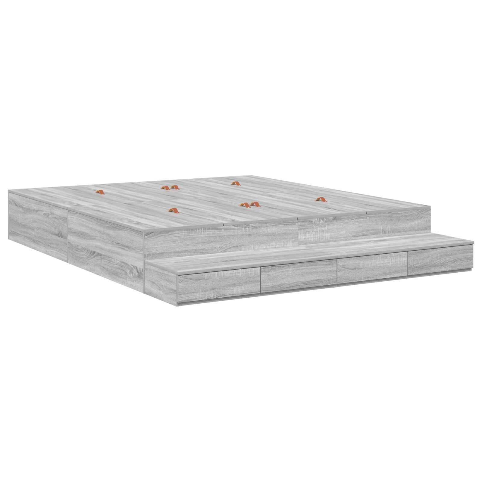Lit coffre en bois avec rangement - matelas inclus - Modèle Naya