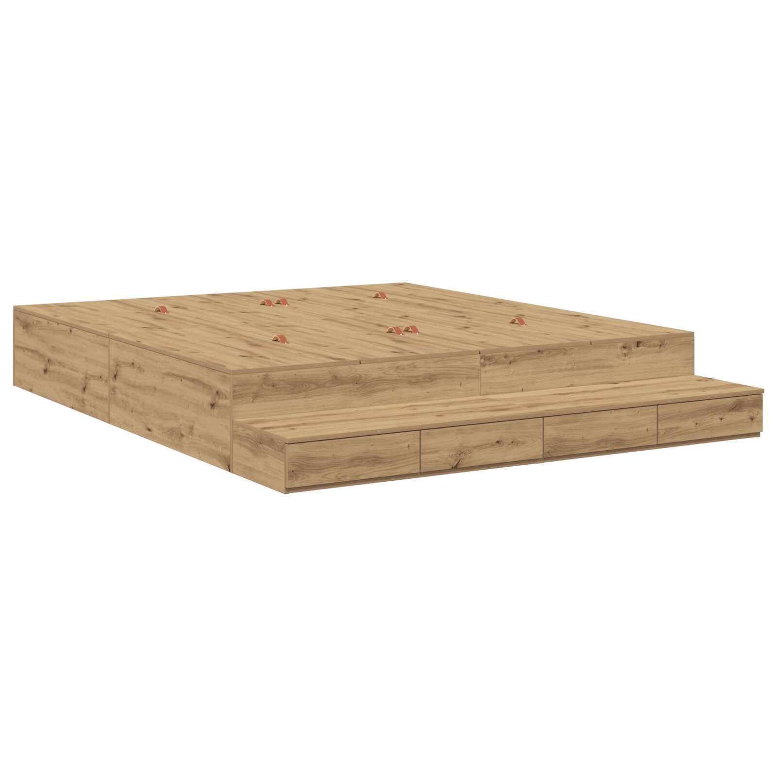 Lit coffre en bois avec rangement - matelas inclus - Modèle Naya