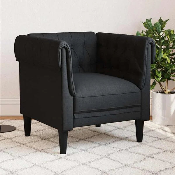 Fauteuil Chesterfield en tissu - Modèle Elliot