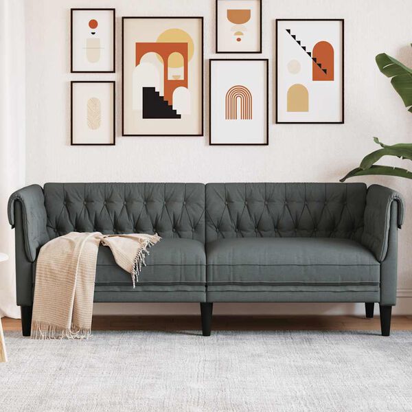 Canapé Chesterfield en tissu - Modèle Edward