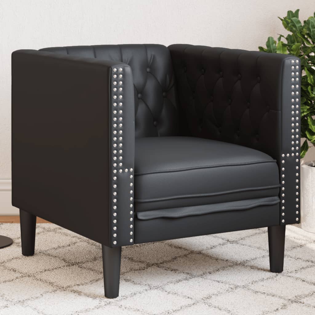 Fauteuil Chesterfield en similicuir - Modèle Oscar