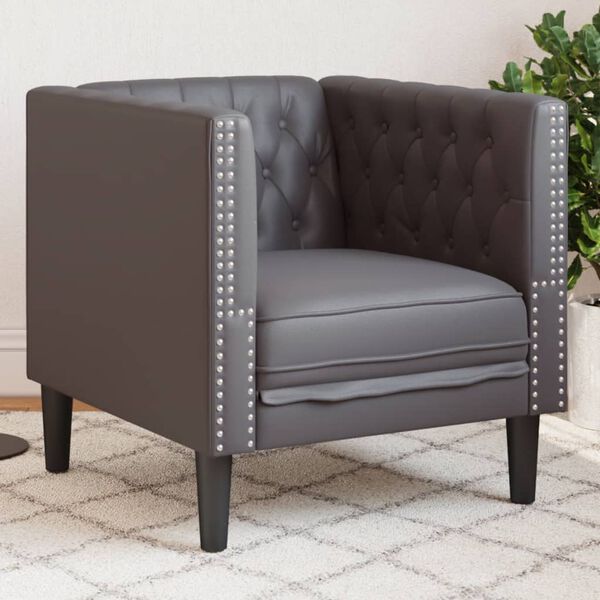 Fauteuil Chesterfield en similicuir - Modèle Oscar