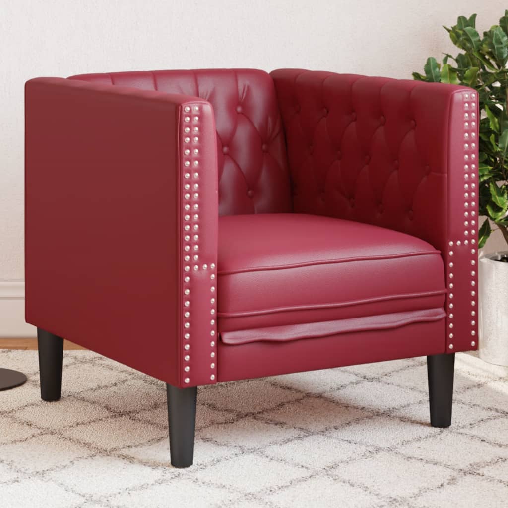 Fauteuil Chesterfield en similicuir - Modèle Oscar