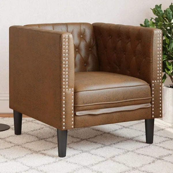 Fauteuil Chesterfield en similicuir - Modèle Oscar