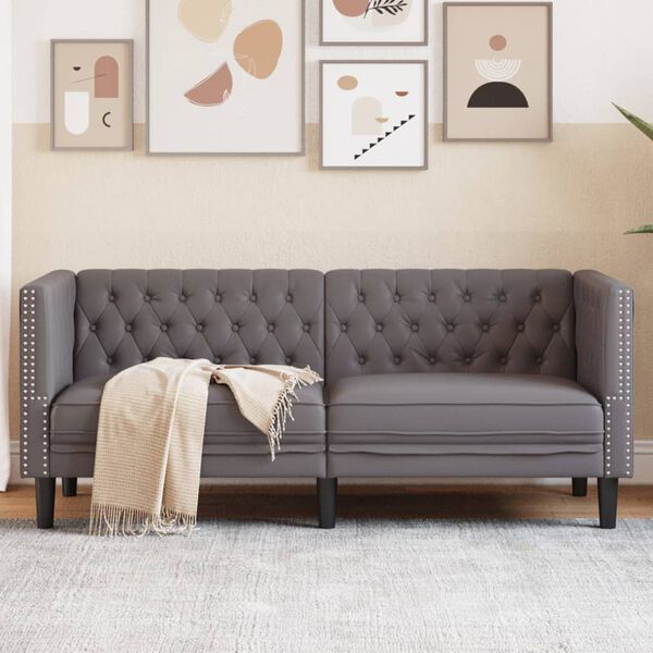 Canapé Chesterfield en similicuir - Modèle Hugo