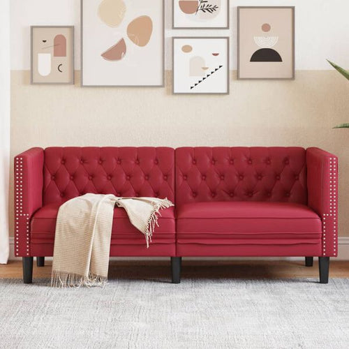 Canapé Chesterfield en similicuir - Modèle Hugo