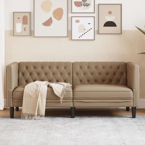 Canapé Chesterfield en similicuir - Modèle Hugo