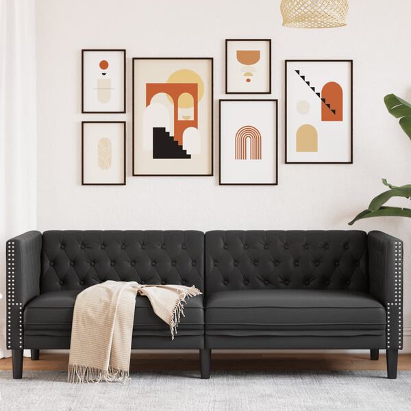 Canapé Chesterfield en similicuir - Modèle Hugo