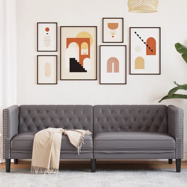 Canapé Chesterfield en similicuir - Modèle Hugo