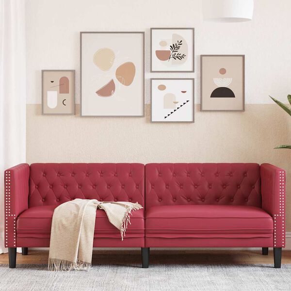 Canapé Chesterfield en similicuir - Modèle Hugo