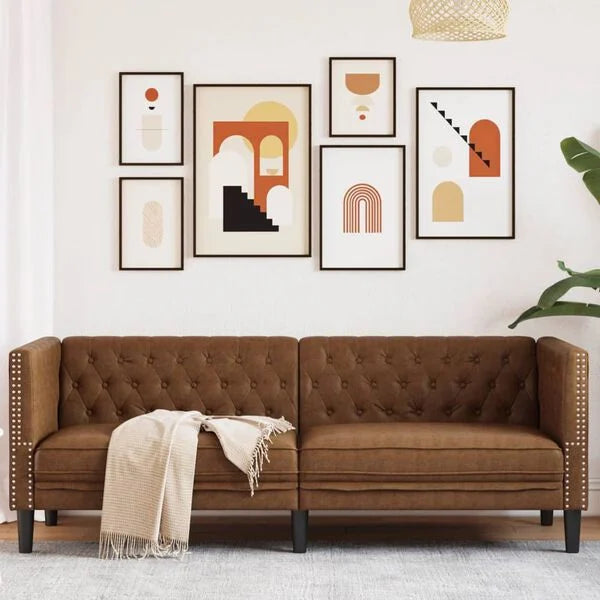 Canapé Chesterfield en similicuir - Modèle Hugo