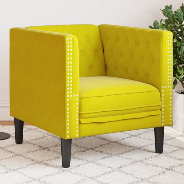 Fauteuil Chesterfield en velours - Modèle Georges