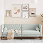 Canapé Chesterfield avec traversins en velours - Modèle Charles