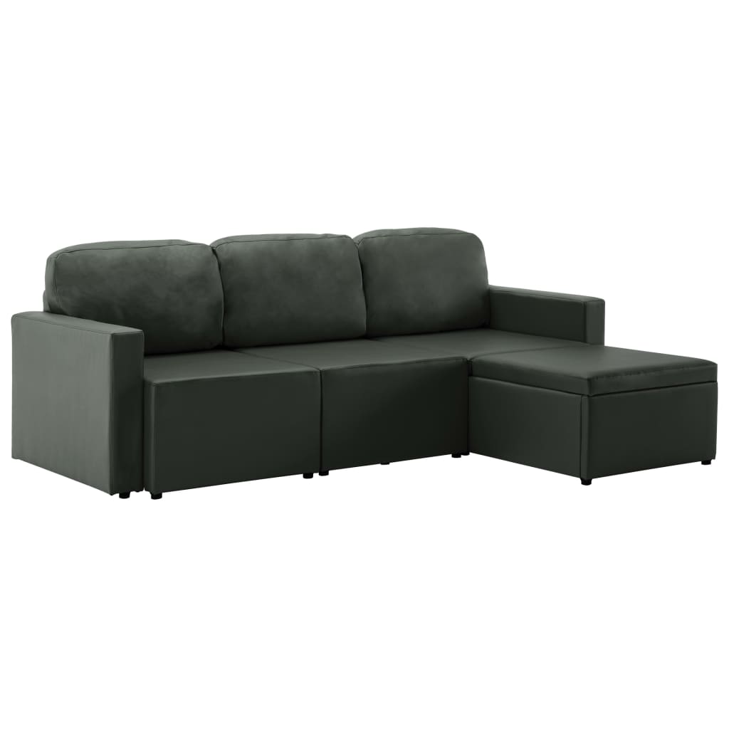 Canapé d'angle convertible en similicuir - Modèle Alma