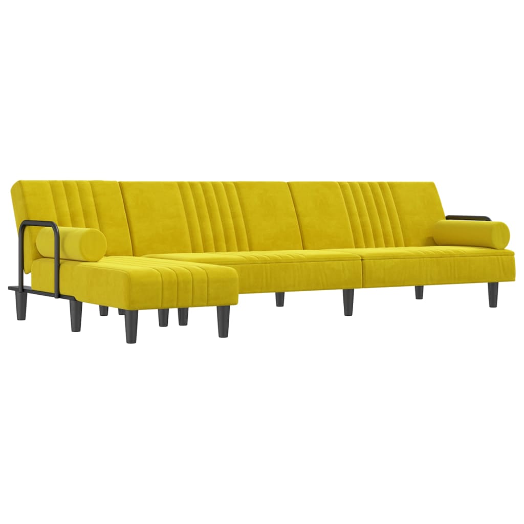 Canapé d'angle convertible en velours - Modèle Maëlis