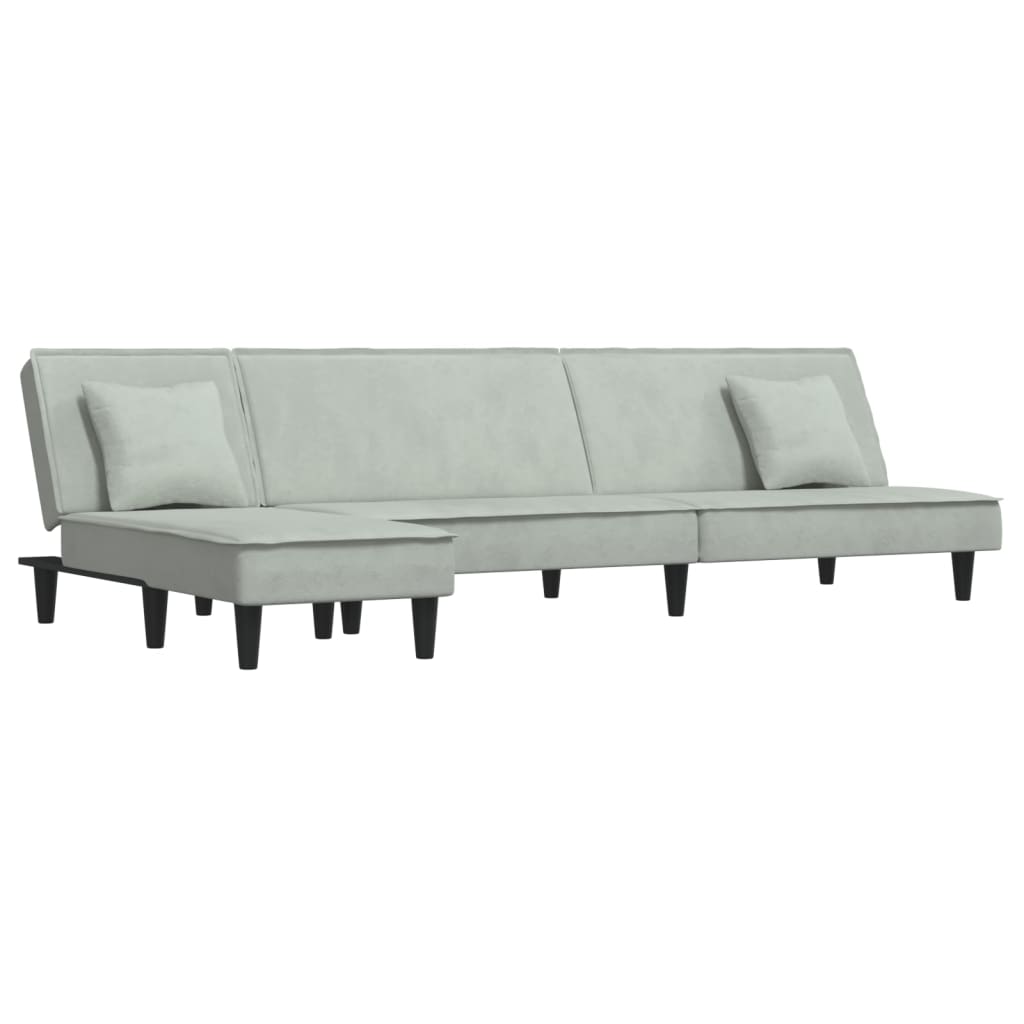 Canapé d'angle convertible en velours - Modèle Timo