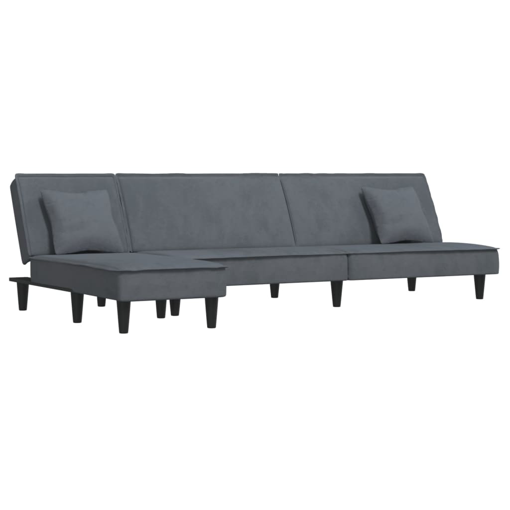 Canapé d'angle convertible en velours - Modèle Timo