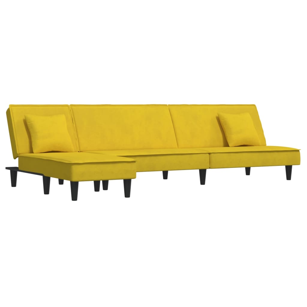 Canapé d'angle convertible en velours - Modèle Timo