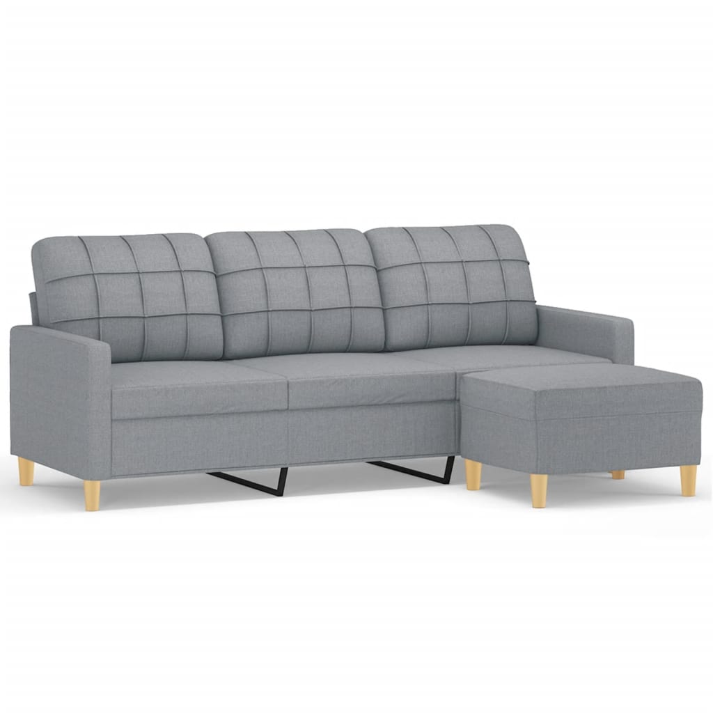 Canapé moderne avec repose-pieds en tissu - Modèle Lucas