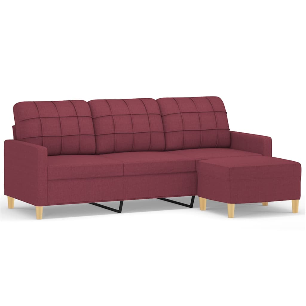 Canapé moderne avec repose-pieds en tissu - Modèle Lucas