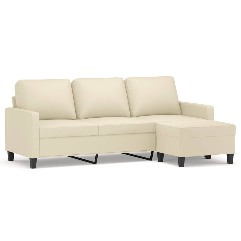 Canapé moderne avec repose-pieds en similicuir - Modèle Néo