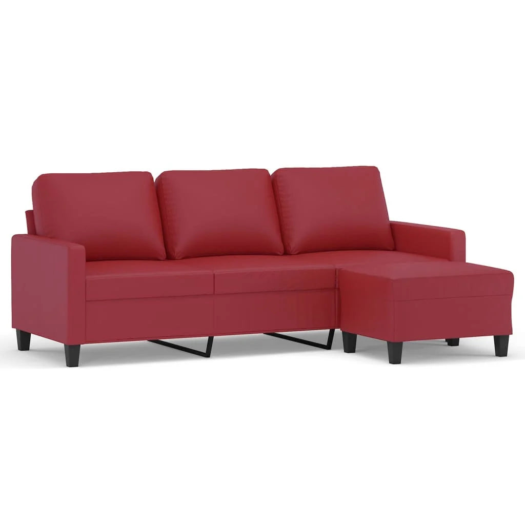 Canapé moderne avec repose-pieds en similicuir - Modèle Néo