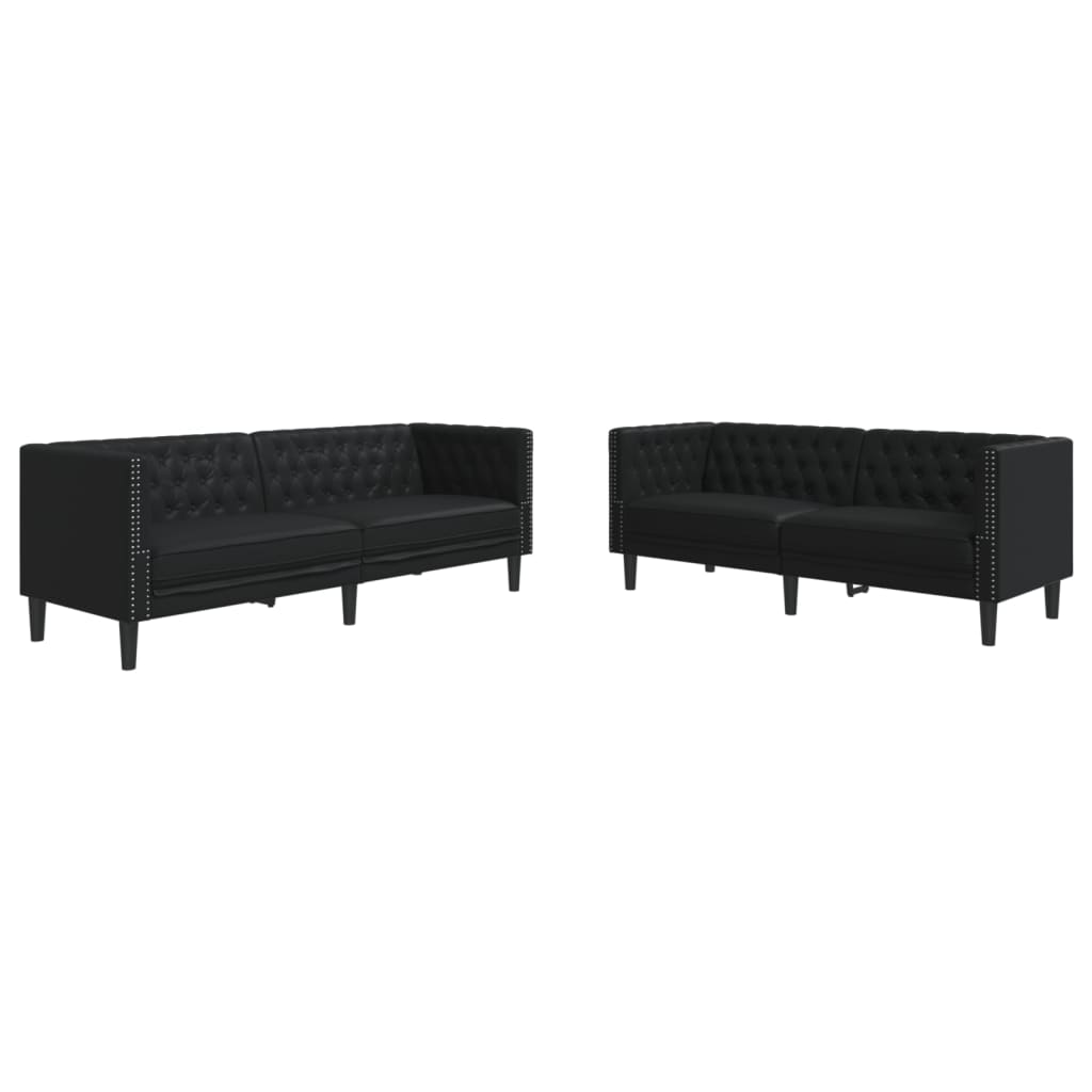Ensemble de canapé Chesterfield en similicuir - Modèle Arthur