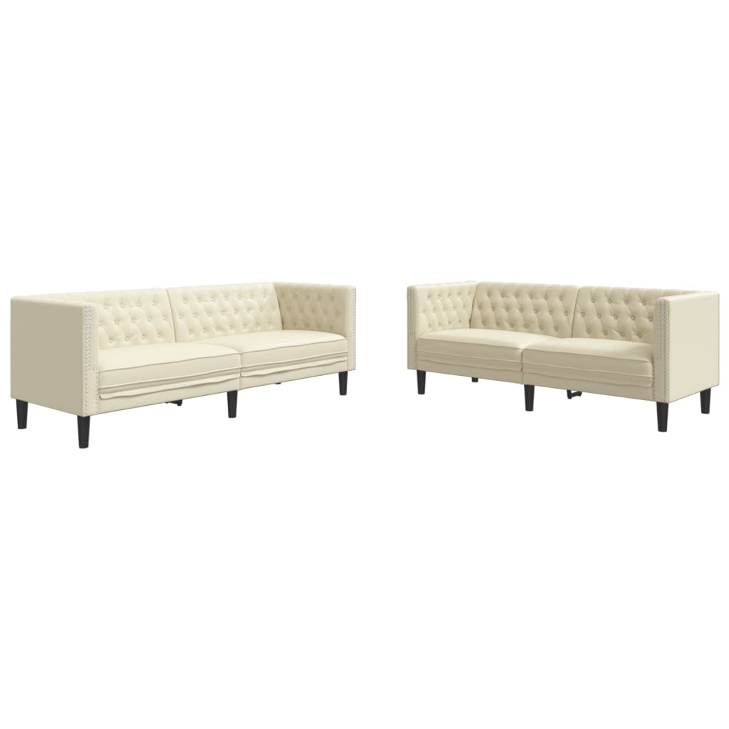 Ensemble de canapé Chesterfield en similicuir - Modèle Arthur