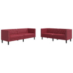 Ensemble de canapé Chesterfield en similicuir - Modèle Arthur