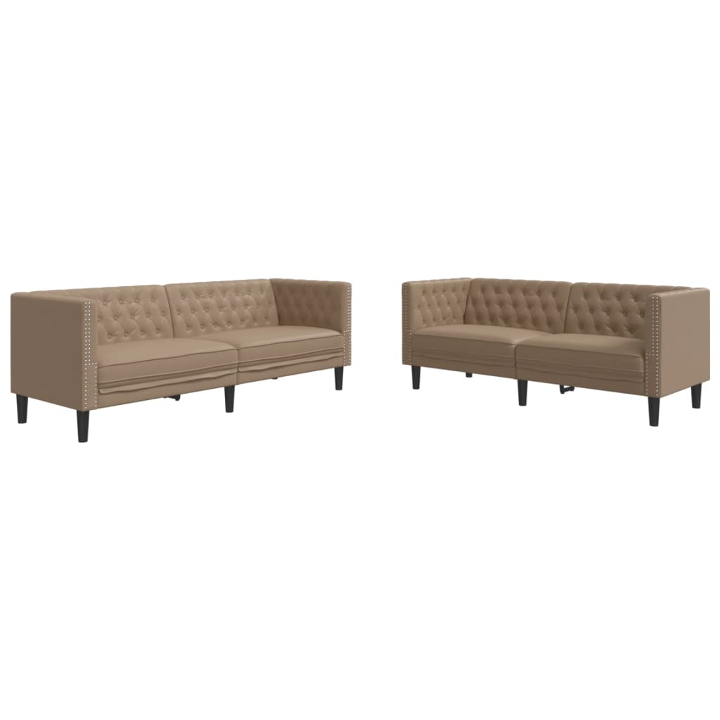 Ensemble de canapé Chesterfield en similicuir - Modèle Arthur