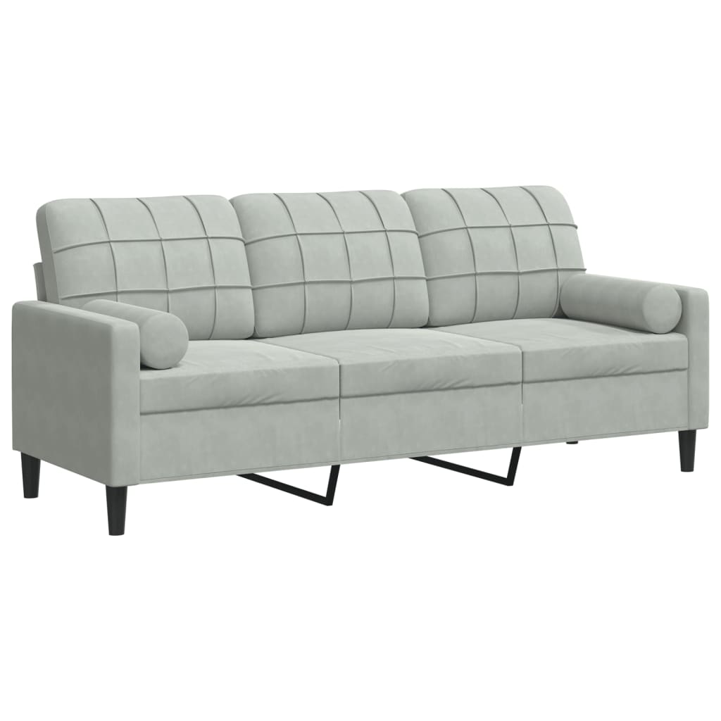 Canapé moderne avec oreillers décoratifs en velours - Modèle Milan