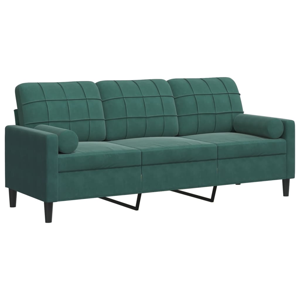 Canapé moderne avec oreillers décoratifs en velours - Modèle Milan