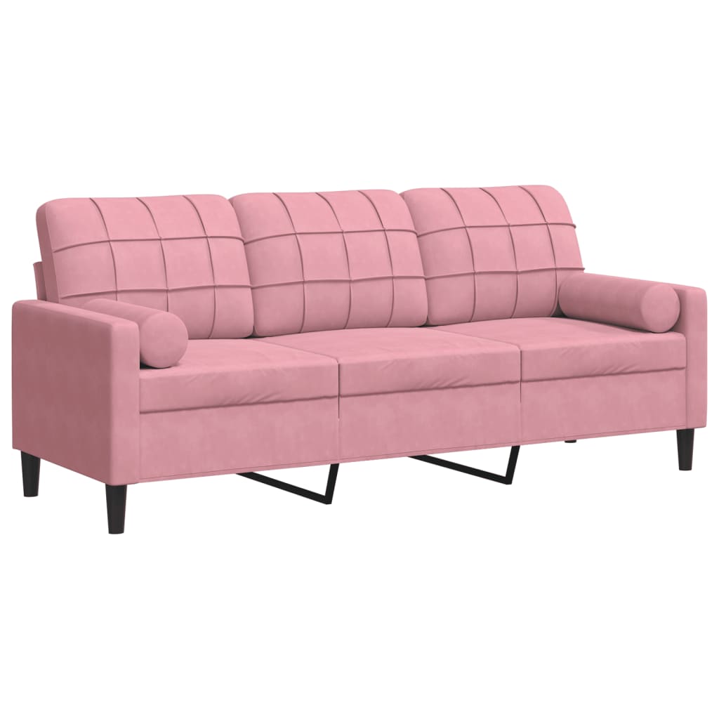 Canapé moderne avec oreillers décoratifs en velours - Modèle Milan
